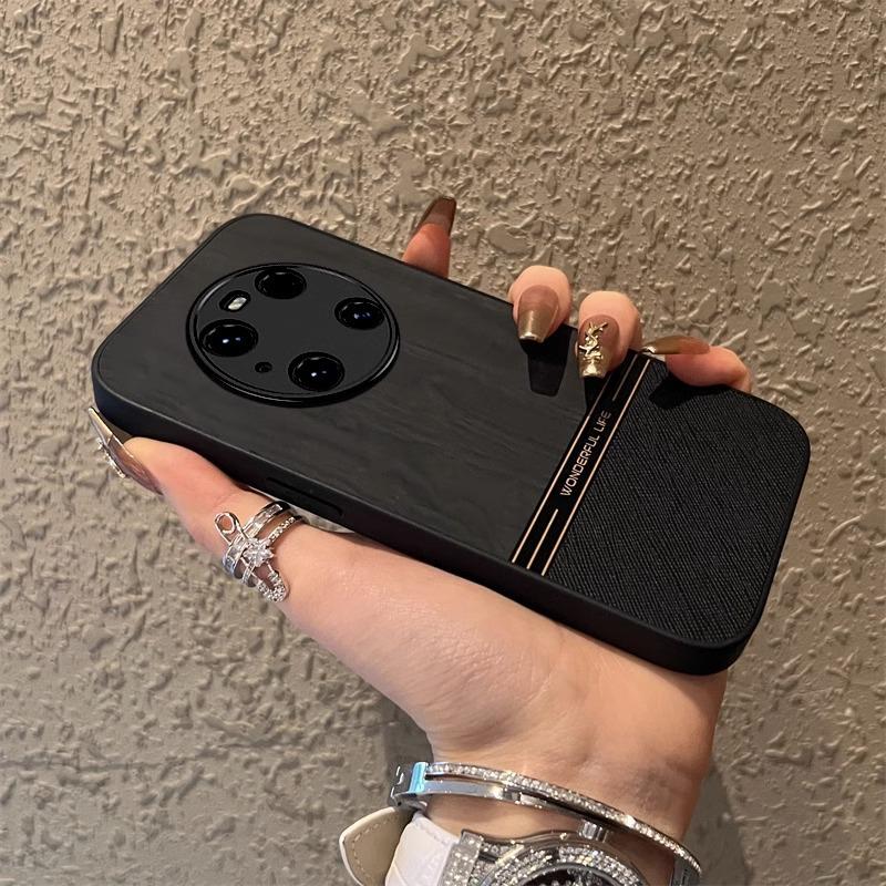 Чехол для мобильного телефона Huawei Mate60pro, кожа с текстурой дерева, подходит для P60, контрастный цвет, 50/40pro, матовая противоударная крышка