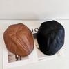 Осень и зима универсальный теплый простой осень и зима литературный и ретро шоу маленькая шляпа лицом вперед большая окружность головы кожаный берет