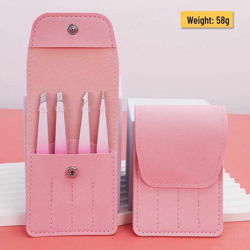 Набор лент для век из нержавеющей стали и пинцетов для бровей: 96 зажимов, плоские, скошенные и заостренные кончики