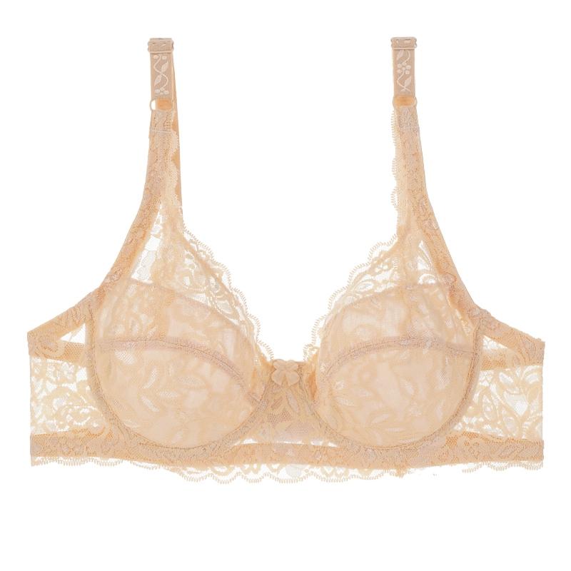 Delicate Lace Plus Size Push Up Bra Breathable Ultra-thin Lining Sponge-free Bra for Women 36-44 BC Cup Have Steel Ring