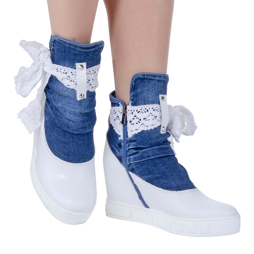 Джинсовые сапоги Обувь / Женские спортивные сапоги ручной работы / Женские пикантные сапоги, Сапоги на каблуке, Спортивные высокие сапоги Обувь / Джинсовая обувь / Подарок на день рождения