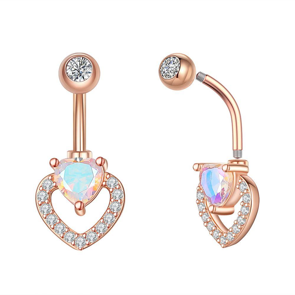 Butterfly Belly Piercings Curved Zircon Navel Ring Vintage Body Piercing Jewelry Women