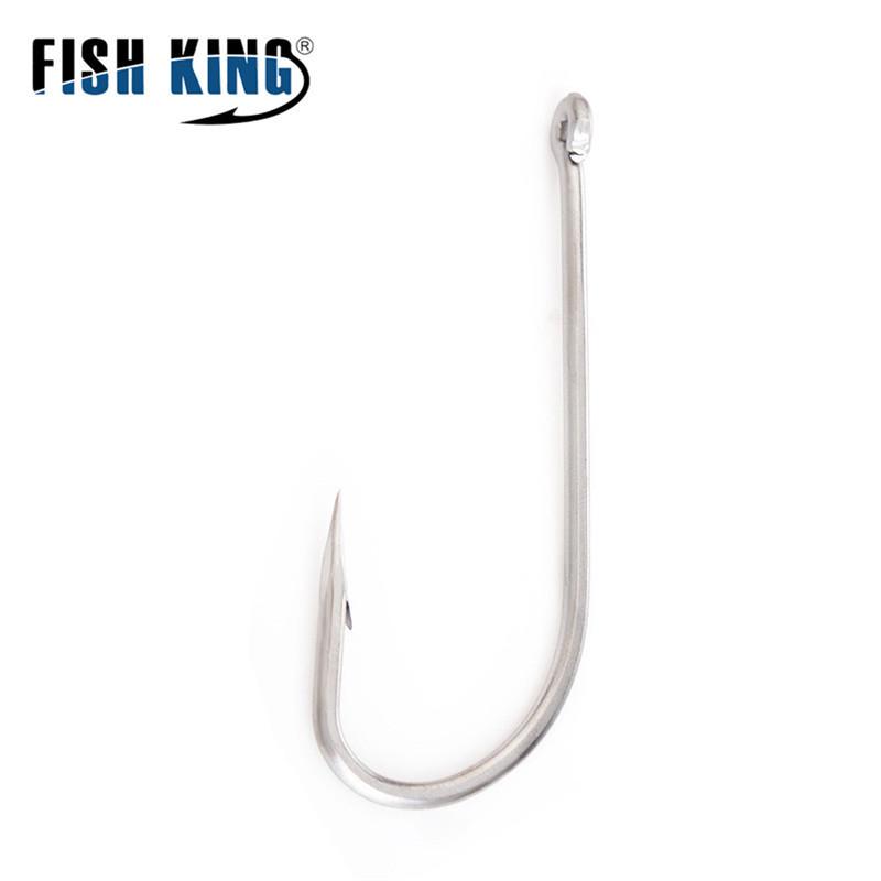 FISH KING 401SS Крючок с колючкой из нержавеющей стали 6/0#-1/0# 25шт/упак. 1#-8# 50шт/упак. Для ловли карпа на отсадку