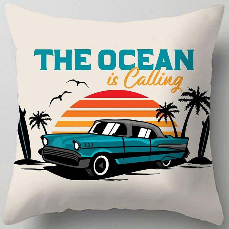 Outdoor Camping Scenery Doublesided Printed pillow cover Short plush Suitable living rooms bedrooms sofas throw cushion cover