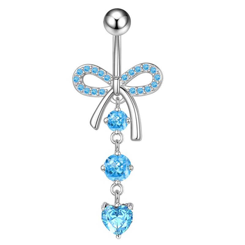 Нержавеющая сталь розовая точка дрель пупочное кольцо бабочка циркон простая пряжка для пупка украшение для пирсинга