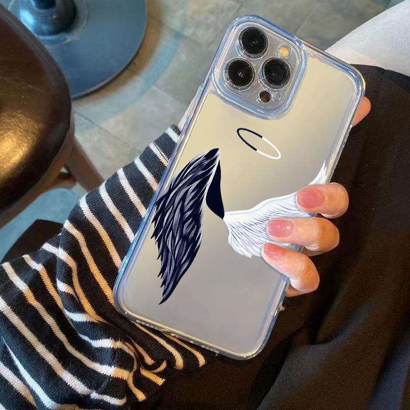 Крутой чехол-накладка с крыльями демона для iPhone 17 Air 16 15 14 13 12 11 Pro Max Plus Mini Xs X 8 7 Мягкий прозрачный чехол Fundas