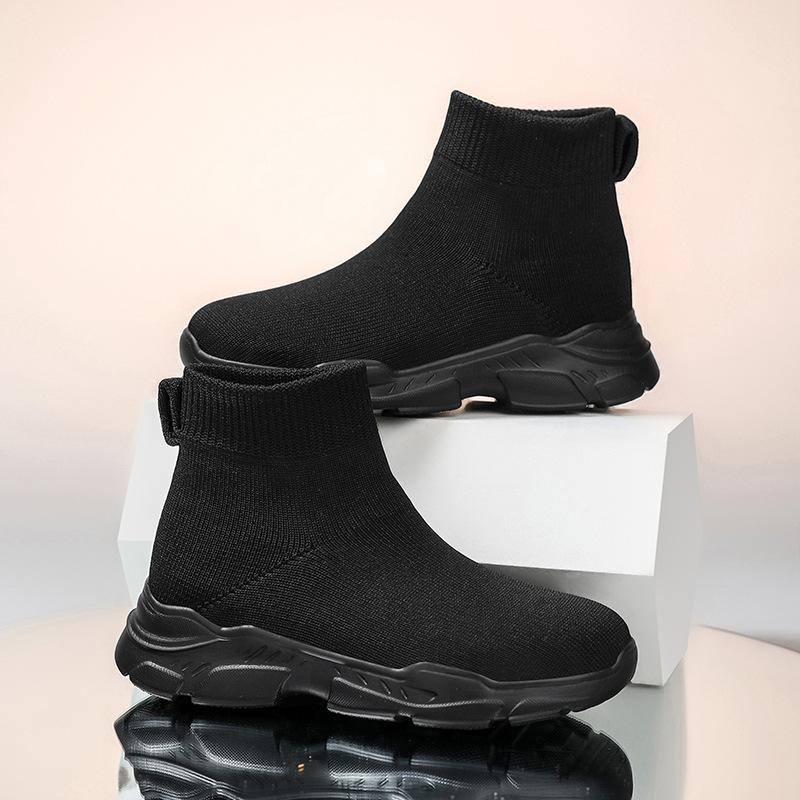 Children's Fly-woven Sneakers 2025 New Boys and Girls Breathable Mesh Lightweight Non-slip One-pedal Socks Shoes