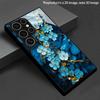 Чехол для телефона 2D с узором "Синий мрамор" для Samsung S26 S25 S24 S23 S22 S21 S20 A56 A36 A16 Защитная крышка из закаленного стекла