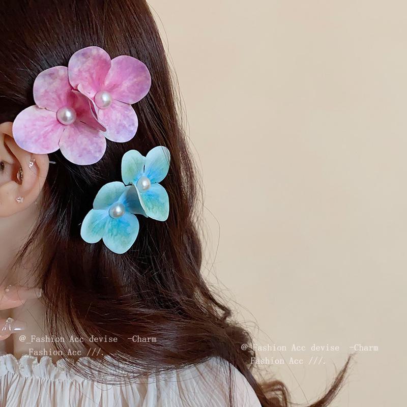 Весенняя заколка для волос с цветком из жемчуга - Пасторальный стиль, аксессуар-утиный клюв