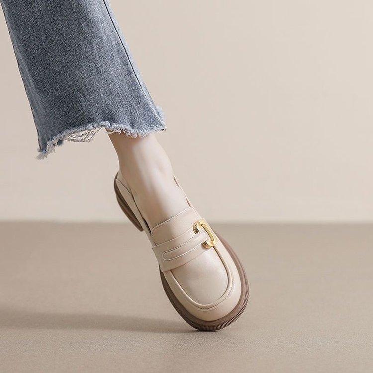 Модные женские туфли на толстой подошве, новые весенне-осенние ретро туфли на плоской подошве, повседневные туфли в британском стиле с мягкой подошвой и толстым каблуком