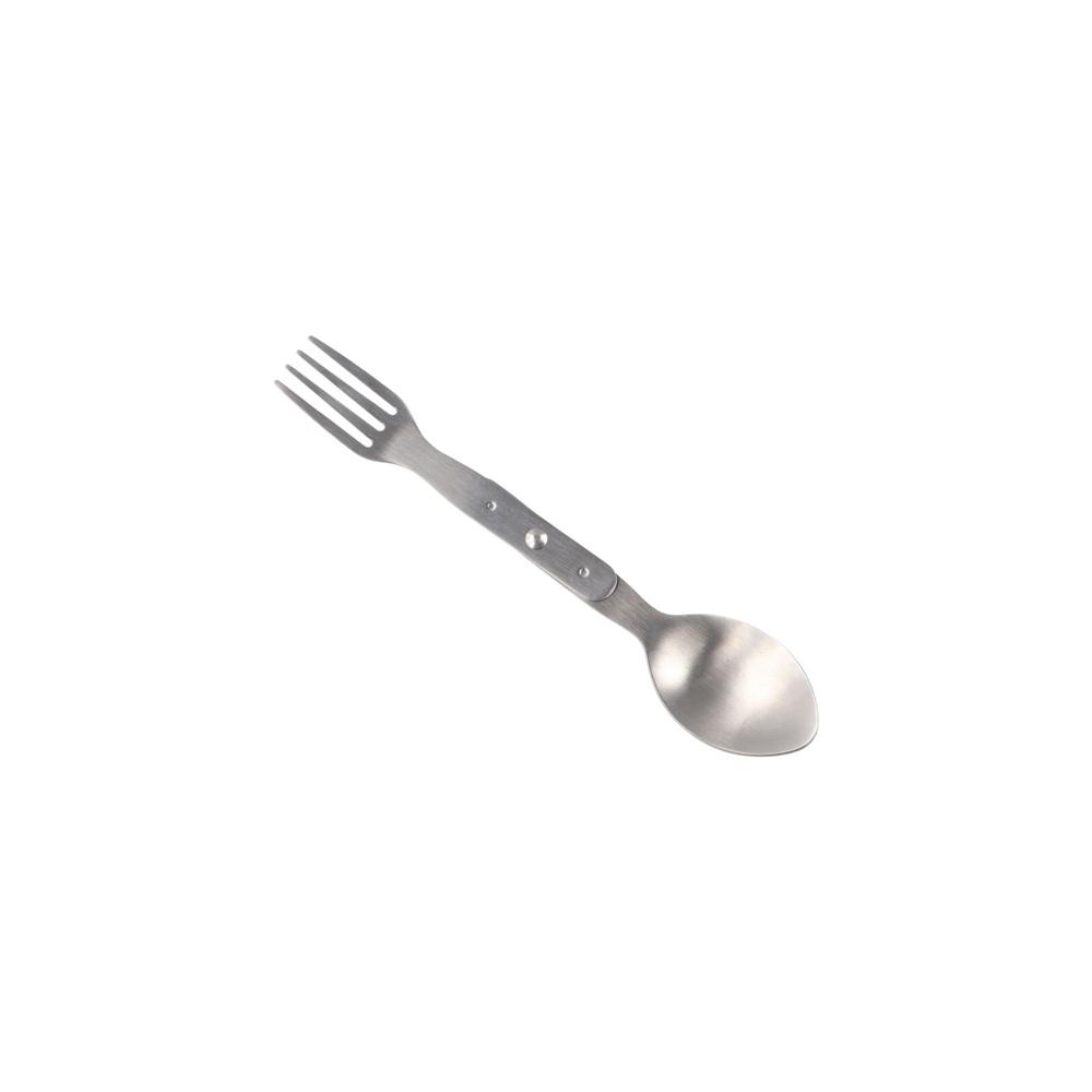 Silver 2-in-1 Foldable Fork Space-saving Spoon & Fork Tableware Camping Spoon  Traveling