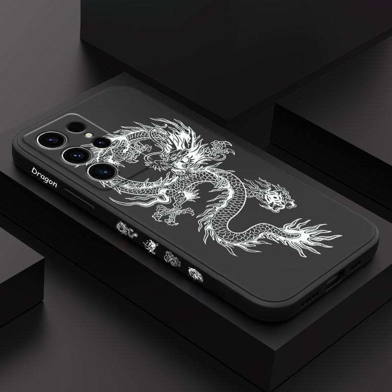 Чехол для телефона "Дракон Удачи" для Samsung Galaxy S26 S25 S24 Plus Ultra Жидкий силиконовый чехол