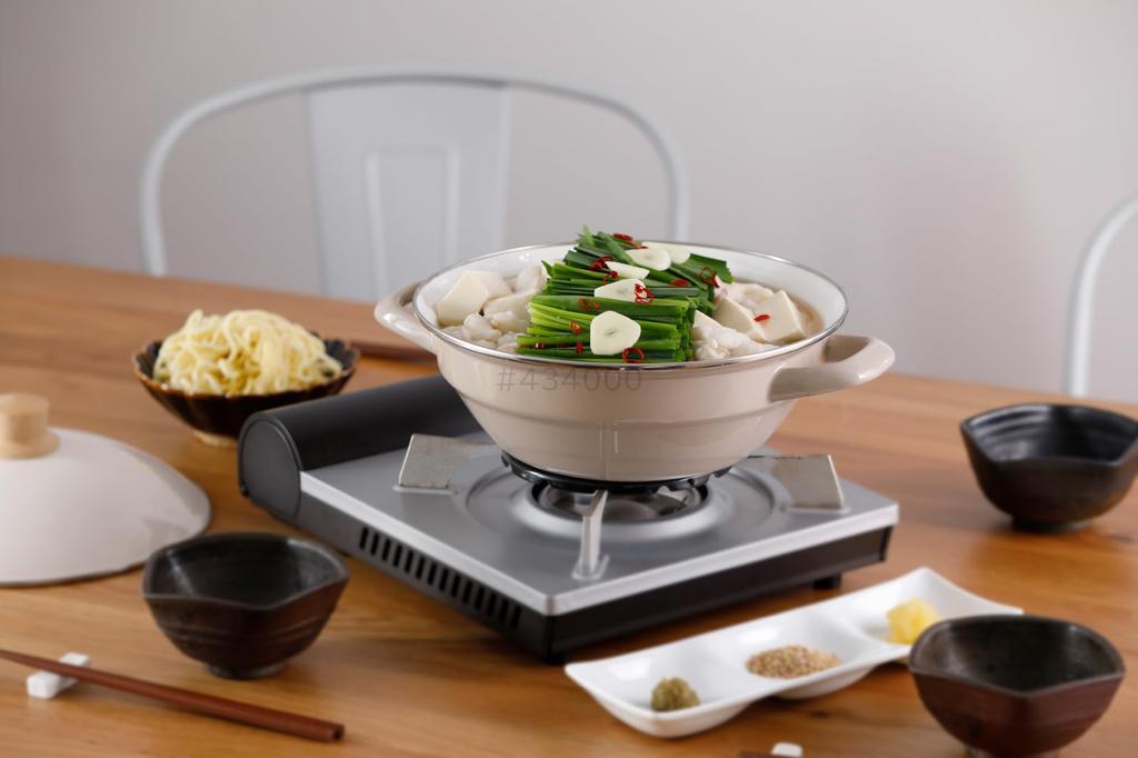 Эмалированная глиняная посуда Fuji с горшком, эмаль, настольная, 20 см, крышка, индукционная, газовая, серо-бежевая, HD-20.GG