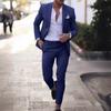 New Men's Suit Solid Color Fashion Two-piece Set
