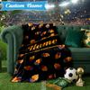 Custom Name Saiyans Football Crest Blanket Lightweight Ideal Bedding Blanket Perfect for Travel, Camping, Living Rooms, Sofas, Christmas Gift