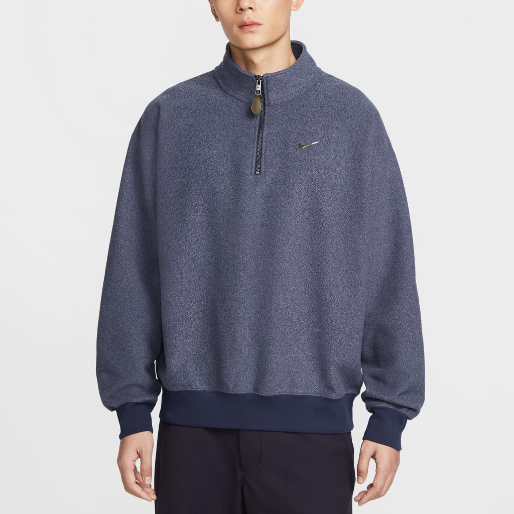 Nike Мужской трикотаж Swoosh Темно-синий С воротником-стойкой Умеренный IQ3975-410