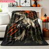 Flannel Blanket 1pc Dinosaur In Jungle Art Soft Air Conditioning Blankets Office Sofa Blankets Nap Blankets Camping Blankets Perfe