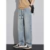 2024 Spring New American Retro Jeans Men'S Straight Tube Loose Trendy Brand High Street Casual Wide Leg Long Pants