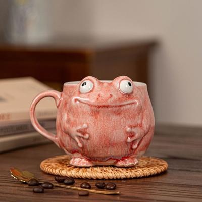 Керамическая кружка с лягушкой и ложкой, милый набор кофейных чашек в подарок для офиса, дома, винтажный стиль, посуда, декор