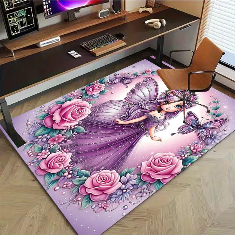 1PC Fairy Butterfly Extra Large Non-Slip Floor carpet, Office, family, bedroom, Studio - Large Area Rug Indoor Rugs, Vibrant Colors-A255