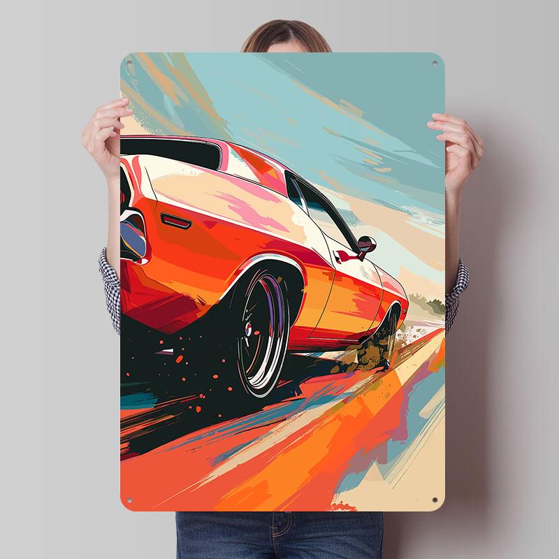Classic Muscle Car Metal Poster Customized Wall Art Retro Vintage Tinplate Signs for Man Cave Mancave Decoration Room Coffee Bar