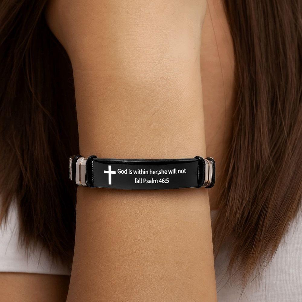 Stainless Steel/PVC Inspirational Quotes Braclets Silver Bible Verse Bracelet Religious Gifts