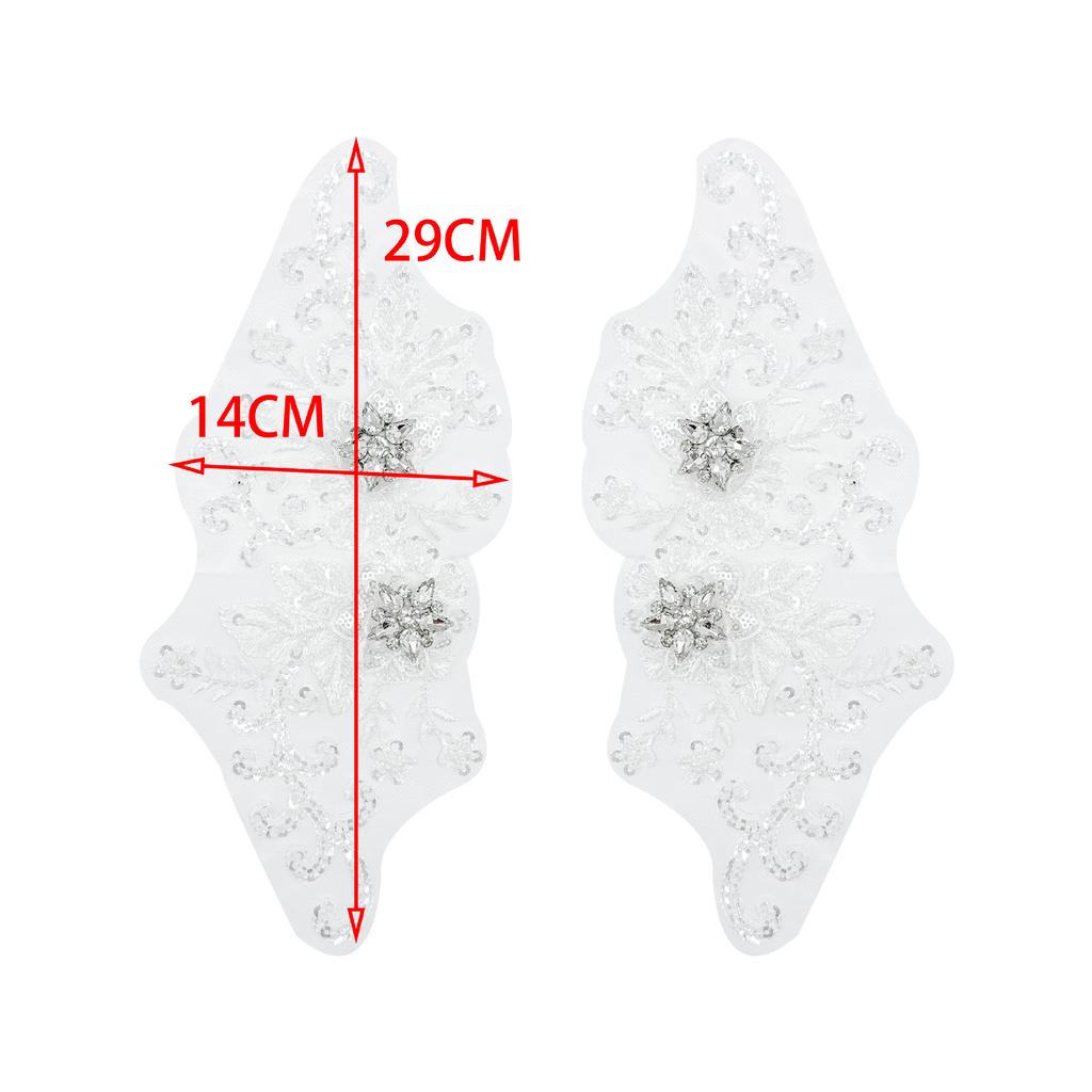 Mesh Embroidery Pair Of Flowers Collar Flower Clothing Accessories Decal Diy Wedding Dress Accessories