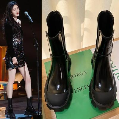 Женские мотоботы на танкетке, туфли на плоской подошве, женские весенние ботильоны на высоком каблуке, платформа, кожаные ботинки в стиле милитари, обувь на шнуровке, черные ботинки на платформе для девочек