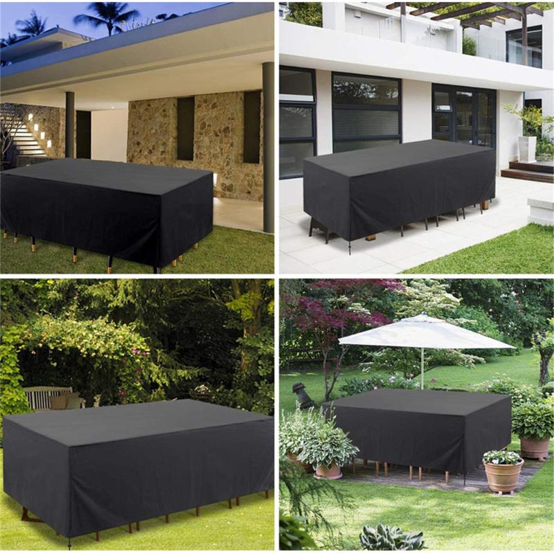 Outdoor Dustproof Protective Covers With Windproof Rope Adjustable Buckle For Furniture Table Chairs