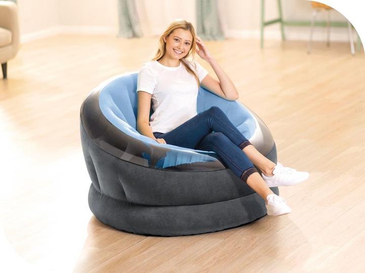 Fotel Dmuchany Empire Chair Jednoosobowy Niebieski Intex 68582 Model 2025
