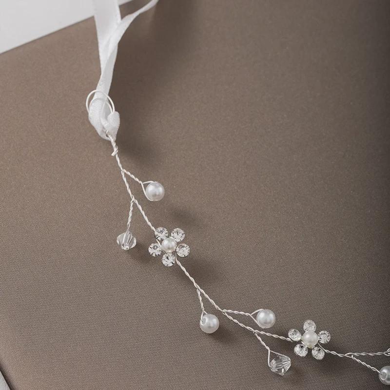 Корейская свадебная повязка на голову Tuanming с жемчугом и стразами — элегантные аксессуары для волос для подружек невесты и свадеб