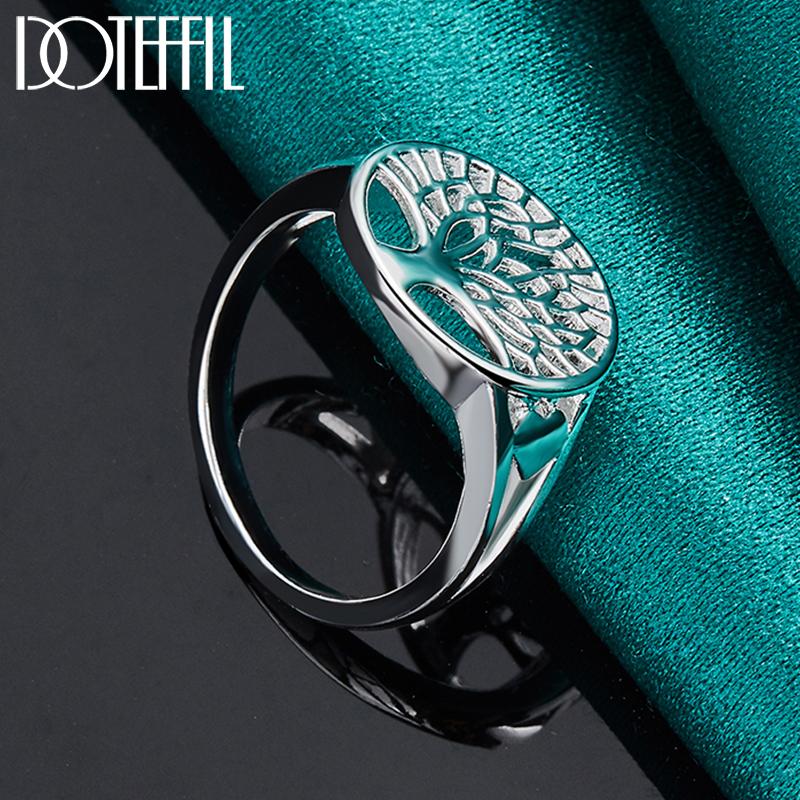 Tree Round Ring 925 Sterling Silver Fashion Wedding Jewelry