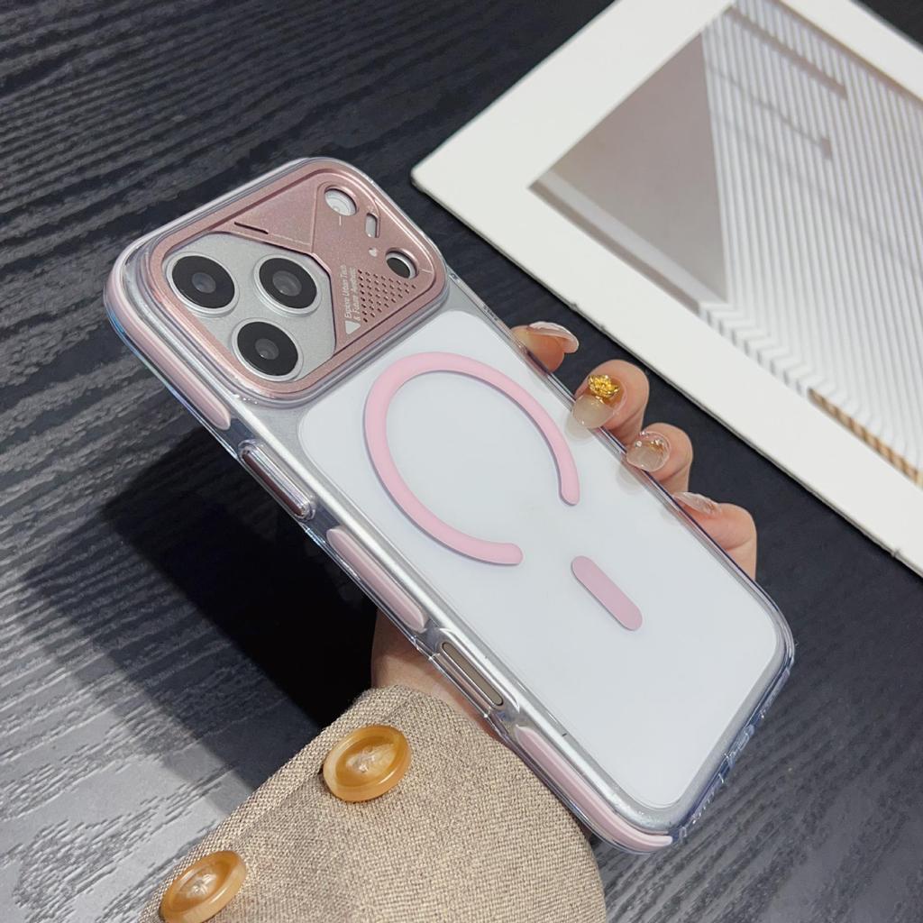 Премиальный чехол для iPhone 17 Pro Max: Двухцветный дизайн «Ледяной кристалл» с магнитной фиксацией и полной защитой от падений