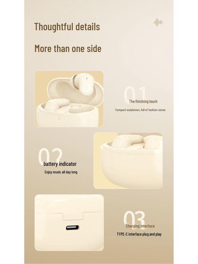 2025 Мини-невидимые беспроводные Bluetooth-наушники - Высококачественные, Милый дизайн, Совместимы с Huawei и Apple