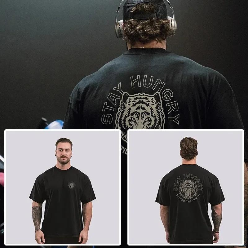 Футболка CBUM Gym Thavage Cotton Men Harajuku с короткими рукавами Футболка для бодибилдинга Спортивные футболки Летние тренировки Тренировка Бег