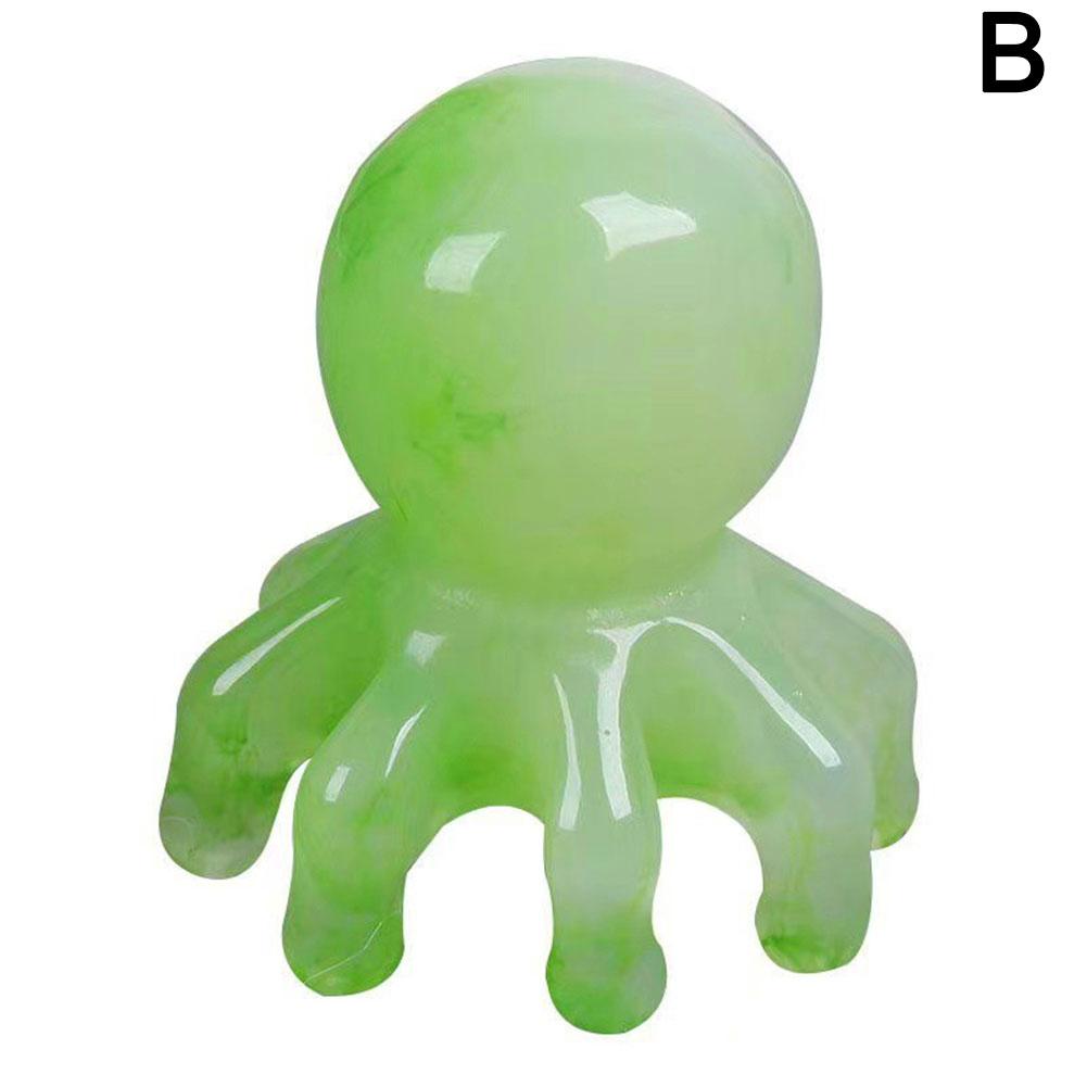 Resin Octopus Massage Comb Head Meridian Scraping Scalp Comb Gua SPA Sha Relief Comb Acupunctur R2S7
