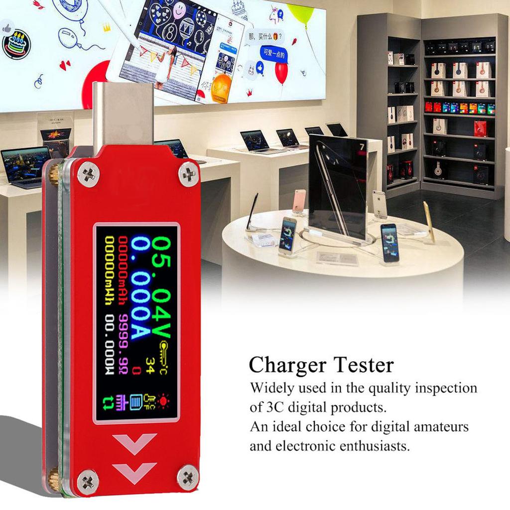 TC64 Color Display PD Charger Type C Tester Charging Voltage Current Capacity Detector Meter