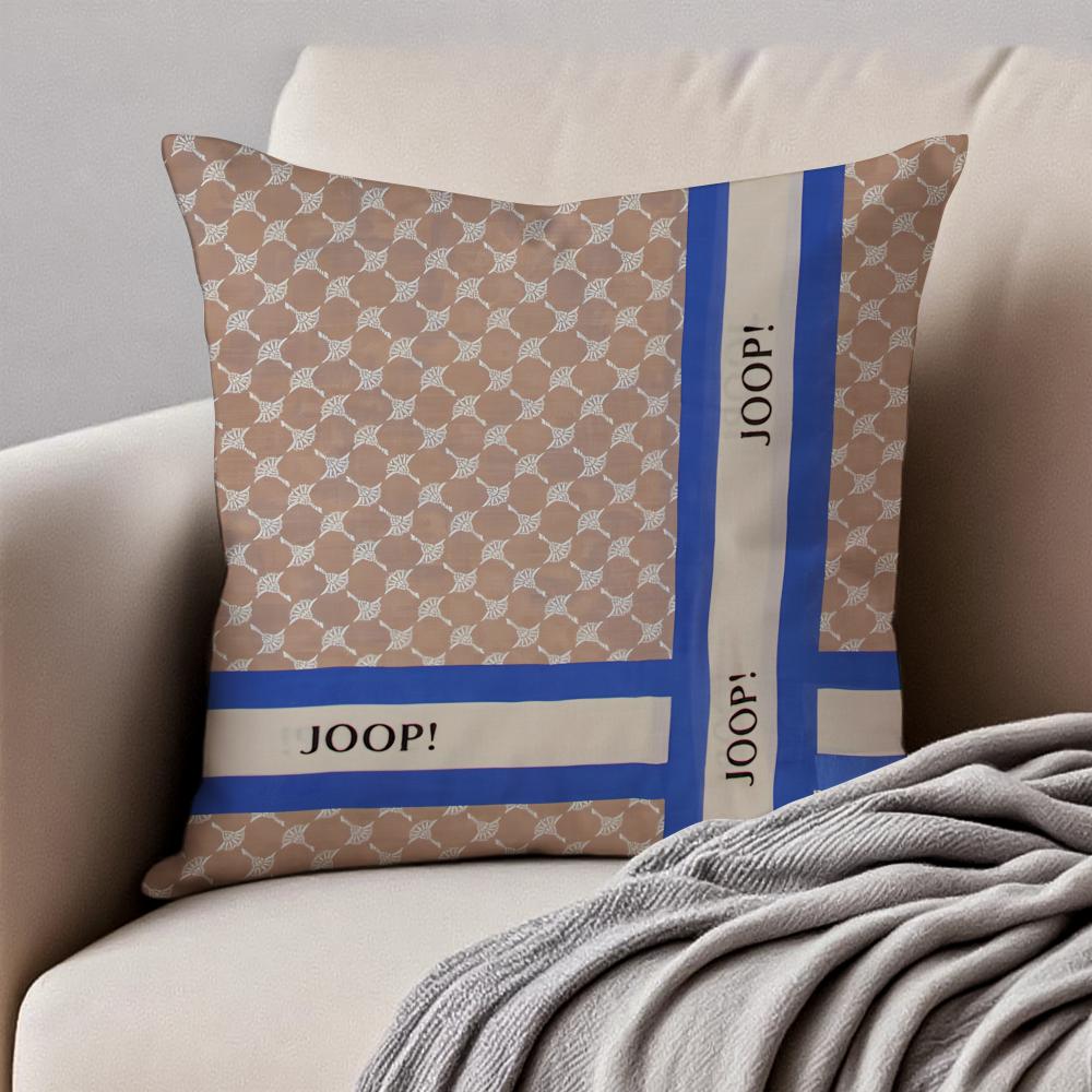 German Luxury Fashion Brand JJOOP Cushion Cover Pillowcase Antidustmite Invisible Zipper Short Plush Sofa Cushion