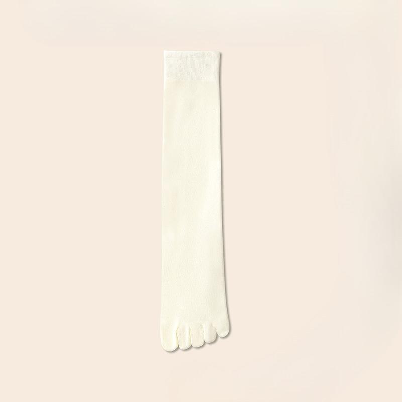 Женские осенние дезодорирующие влагоотводящие носки с пятью пальцами до икры из хлопка