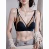 French underwear women's summer thin big breasts show small steel rim ultra-thin sexy breathable small breasts flat chest triangular cup bra