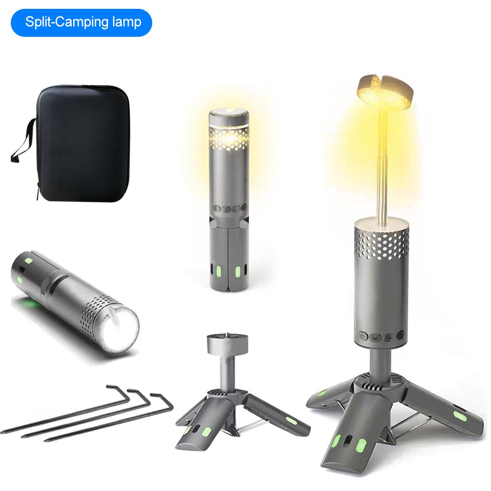 Rechargeable Camping Light 10000mAh Portable Telescopic Flashlight with Tripod Emergency Light Tent Outdoor Dimmable Table Lamp