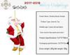 Santa Claus Climbing Chimney Electric Toy with Beads and Shaking Boot, Single/Double Ladder.