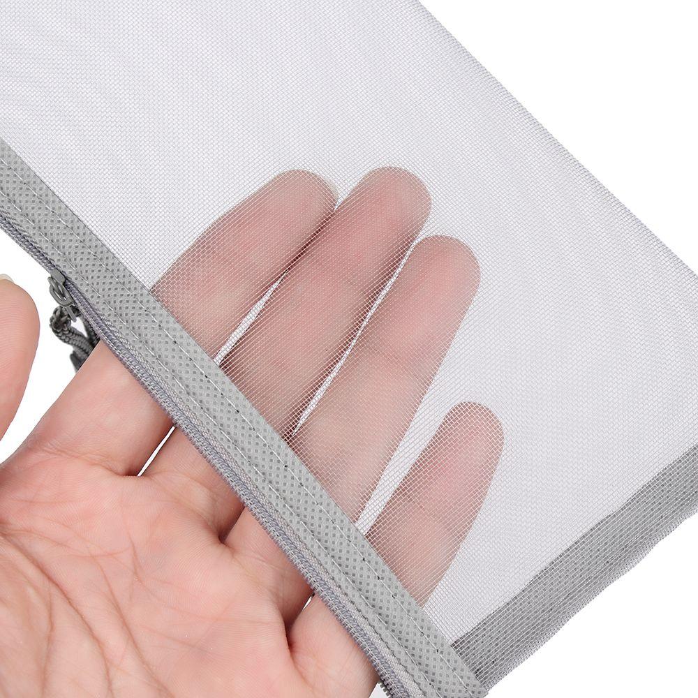 Purse Makeup Cosmetic Stationery Cosmetic Storage Transparent Grid Mesh Pen Bag Zipper Pencil Case