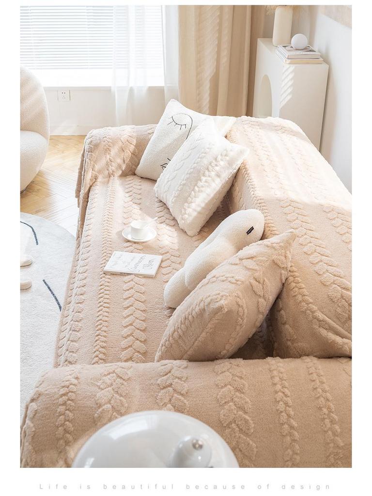 Плюшевый универсальный зимний чехол для дивана - защита от царапин и комплексная защита