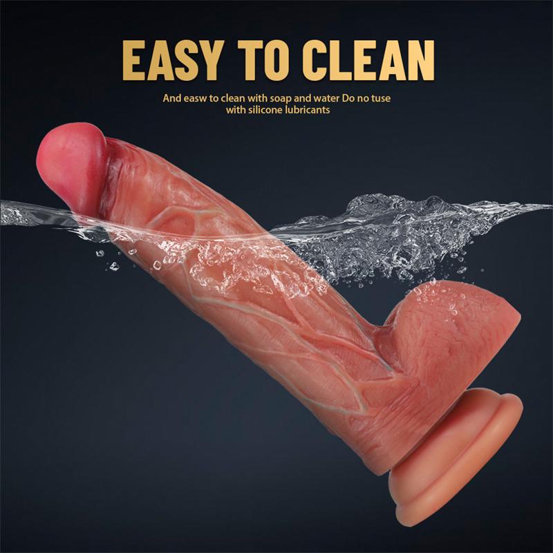 Women's Room Masturbator Color Cosmetics Liquid Silicone Simulation Penis Double-layer Dildo Adult Sex Products