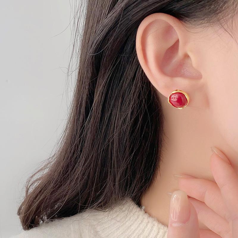 Серьги с имитацией киновари, легкие, роскошные, новые, китайские, красные, высокого класса, нишевый дизайн, новые серьги