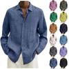 Designer Spring Summer Men's Casual Cotton Linen Solid Color Long Sleeve Shirts Loose Shirts
