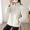 Autumn and Winter Polar Fleece Jacket Women's Casual Stand-up Collar Fleece Thickened Cardigan Sports Outdoor Warm Sweater