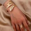 European and American exaggerated jewelry Bohemian metal small hand snake open bracelet ring women's set