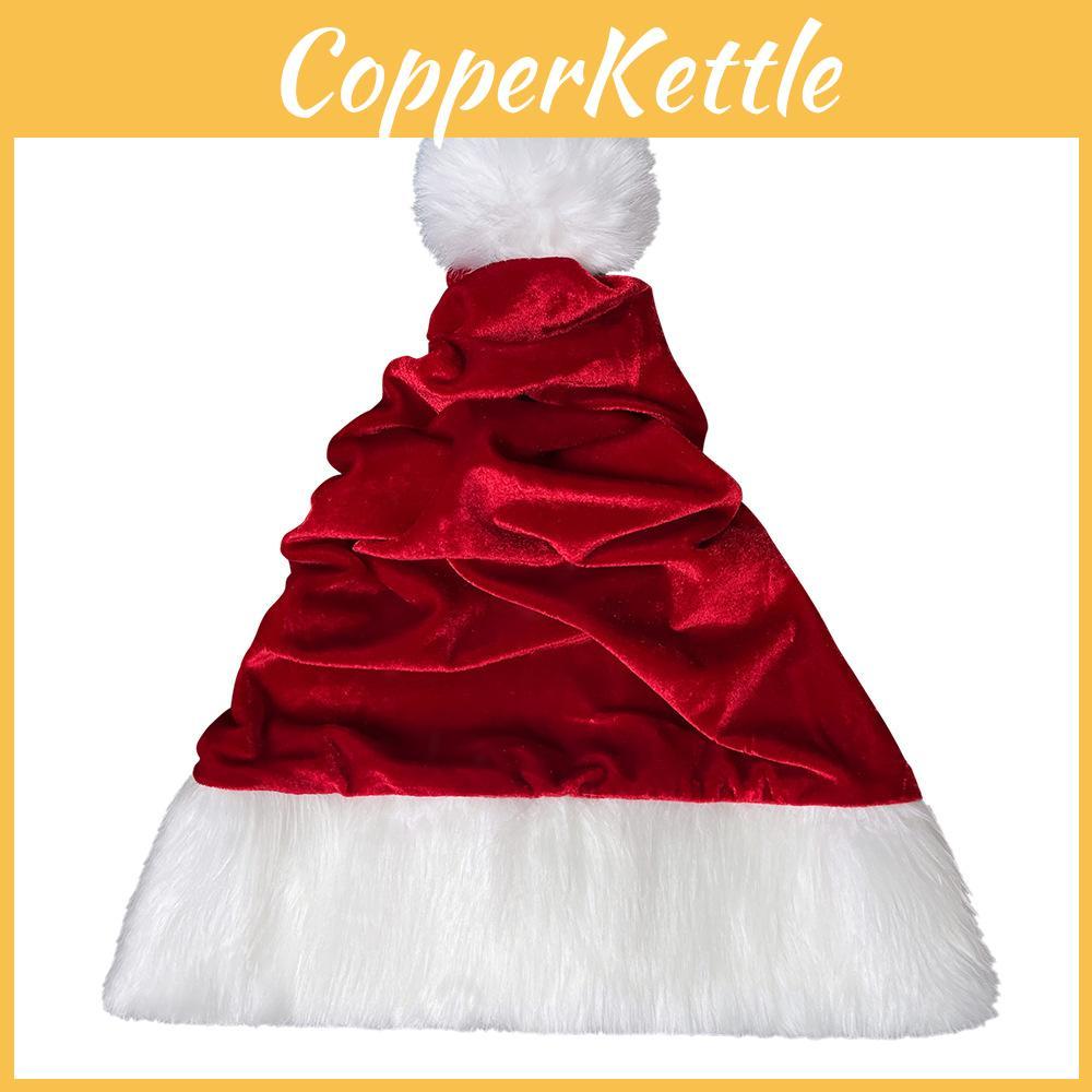 Christmas Santa Hat With Velvet Fabric For Holiday Costume Party